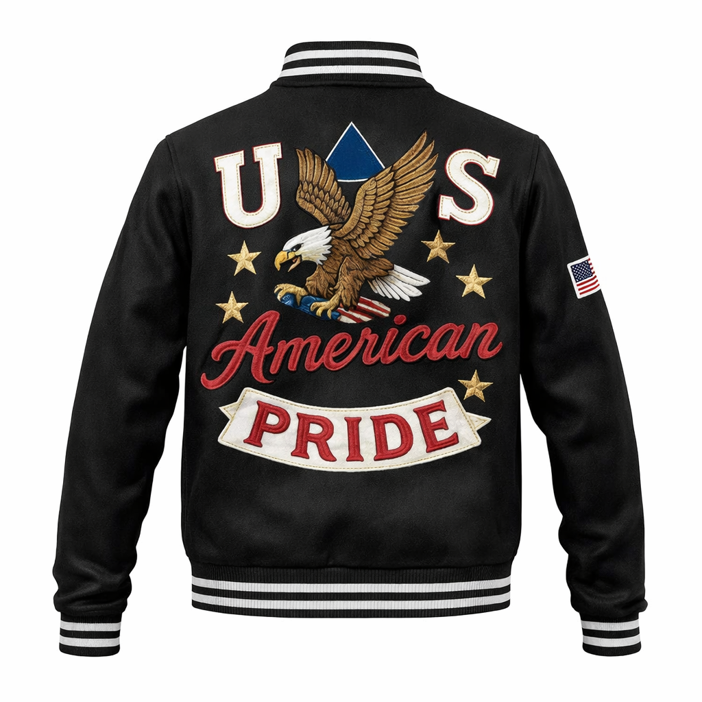 LIMITED EDITION - NEW CUSTOMIZED | EAGLE PATRIOTIC CLASSIC USA FLAG VARSITY & BASEBALL JACKET